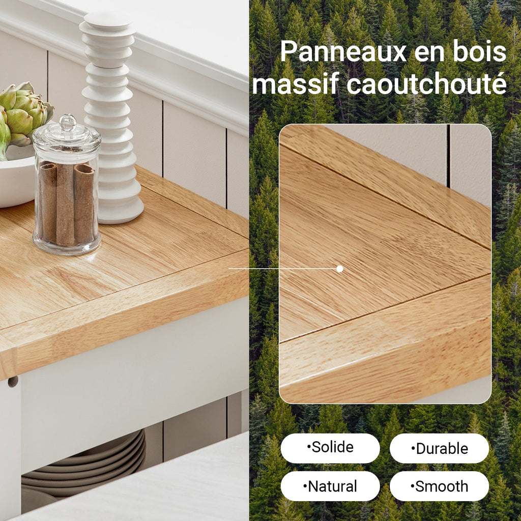 SoBuy FKW22-WN Desserte de Cuisine à Roulettes – Plan de Travail INOX, 1 Tiroir, 2 Portes, 60×45×92 cm, Blanc