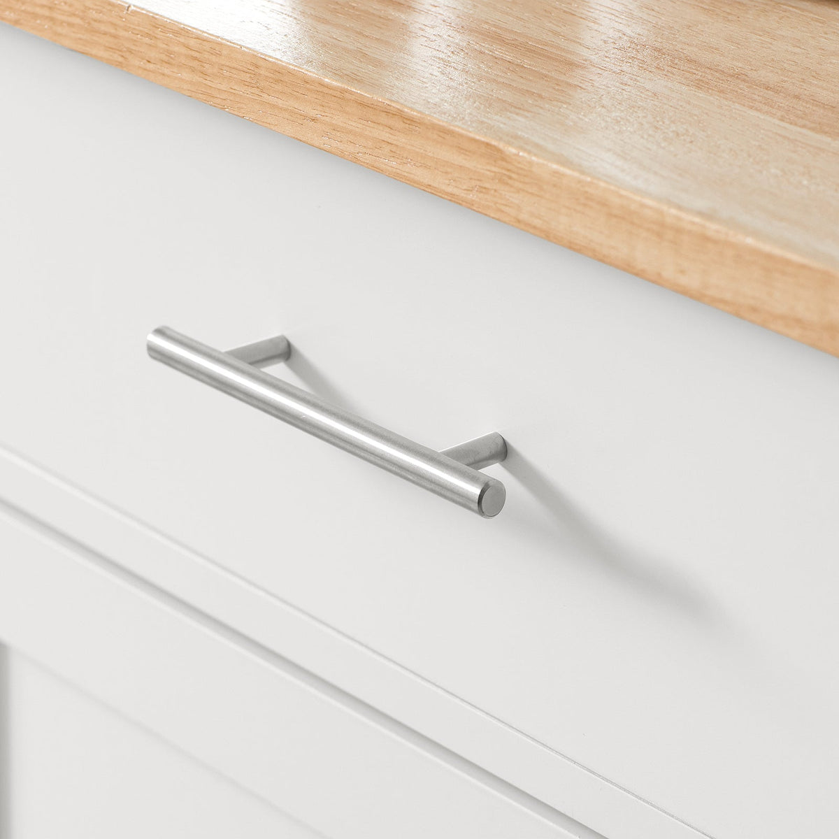 SoBuy FKW102-WN Desserte de Cuisine à Roulettes avec Plan de Travail, 1 Tiroir, 1 Porte et Porte-Torchon, Charge 45 kg – 68x46x90 cm, Blanc et Naturel