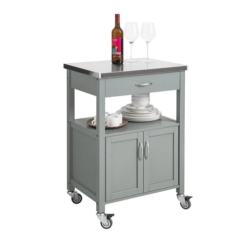 SoBuy FKW22-HG Desserte Cuisine avec Roulettes, Format Compact, Usage Polyvalent, Mobile, pour Cuisine et Salle à Manger, Usage Quotidien – L60×P44×H92 cm, Gris