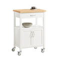 SoBuy FKW22-WN Desserte de Cuisine à Roulettes – Plan de Travail INOX, 1 Tiroir, 2 Portes, 60×45×92 cm, Blanc