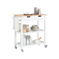 SoBuy FKW68-WN Chariot de Service Desserte à roulettes Table Roulante Meuble de Rangement