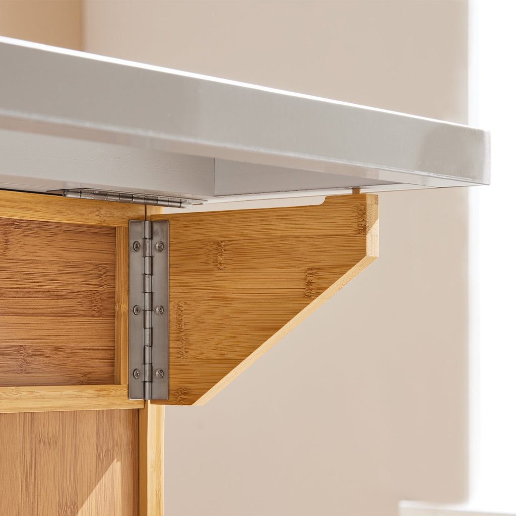 SoBuy FKW69-N Desserte de Cuisine à Roulettes, Plan de Travail INOX Extensible 46→71cm, 2 Tiroirs, Étagères Réglables, Charge 100 kg – 115x46x92 cm