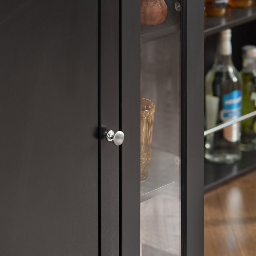 SoBuy FKW75-SCH Desserte de Cuisine à Roulettes – Plan de Travail, Placard et Étagères – Noir