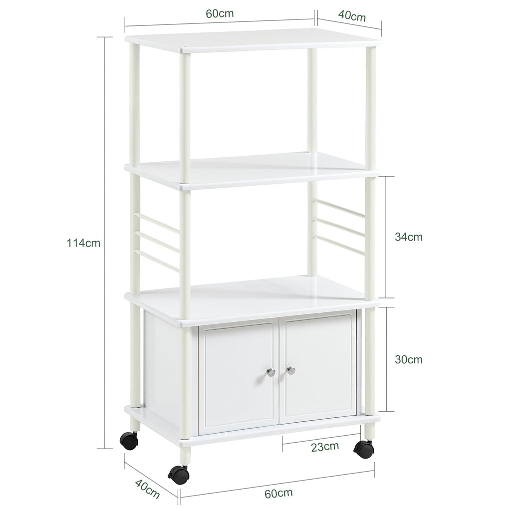 SoBuy FRG12-W Meuble rangement cuisine roulant en bois, Chariot de cuisine de service