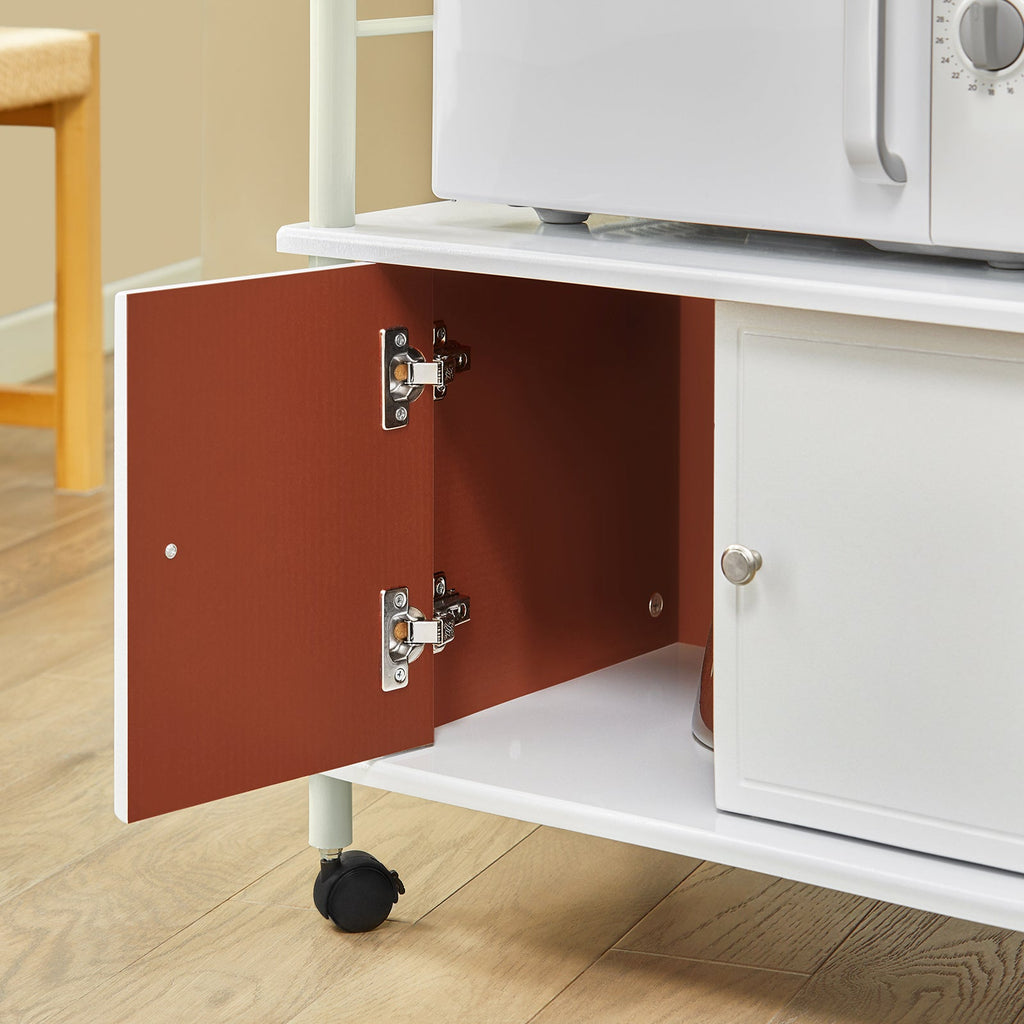 SoBuy FRG12-W Meuble rangement cuisine roulant en bois, Chariot de cuisine de service