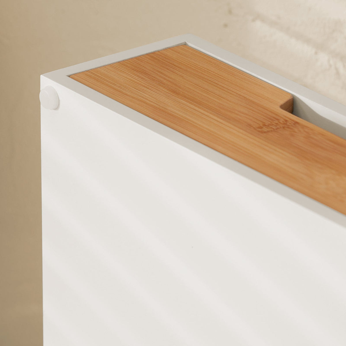 SoBuy FRG179-WN Boîte à Thé avec Tiroir, Format Compact, Rangement Optimisé, Design Fonctionnel, Usage Quotidien – L31×P30×H10 cm, Bois, Blanc et Naturel