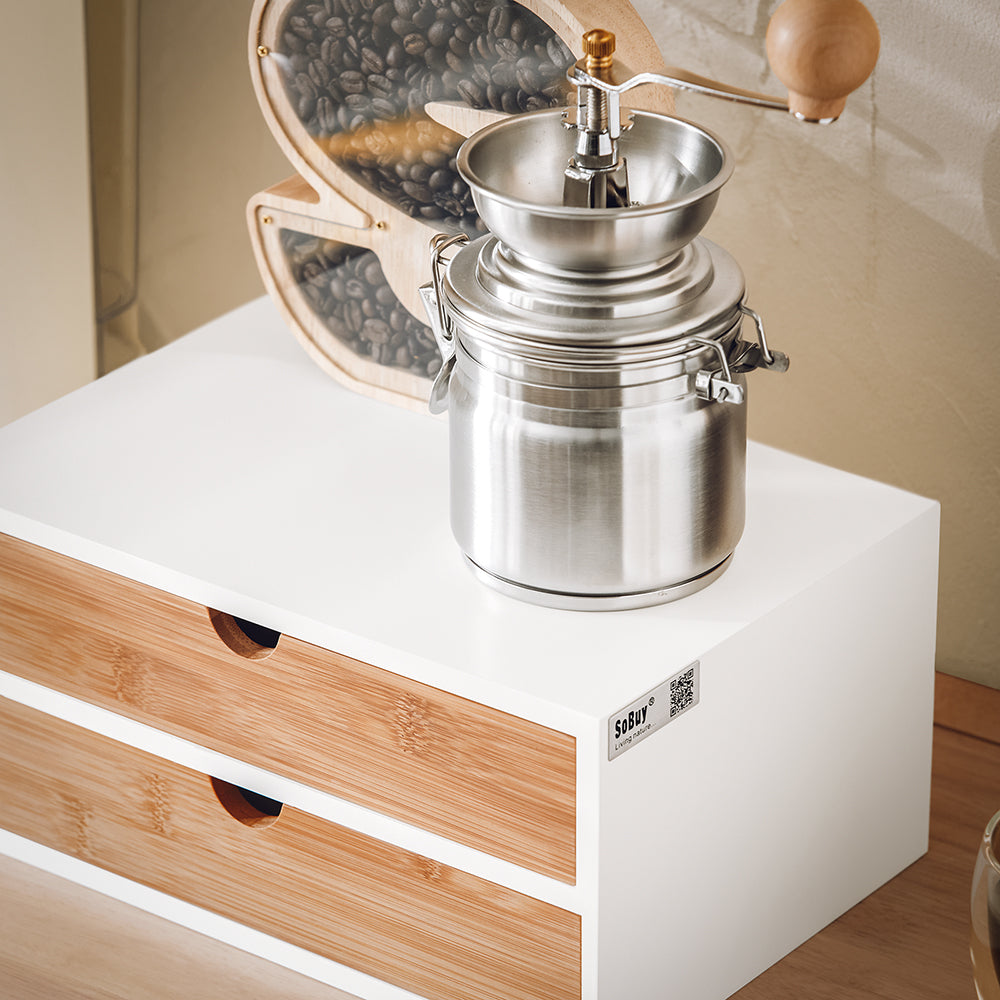SoBuy FRG180-WN Boîte de rangement Porte-Capsules Nespresso Distributeur Boîte