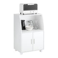 SoBuy FRG241-W Meuble de Rangement à Roulettes avec Portes et Étagère Réglable – Blanc