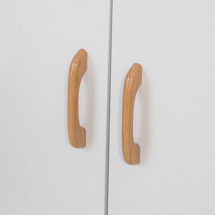 SoBuy FSB12-W Desserte Cuisine à Roulettes avec Micro-Ondes – Tiroir, 2 Portes, Poignées Bois, Blanc
