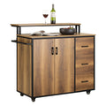 SoBuy KNL02-PF Îlot Central de Cuisine avec 2 Portes, 3 Tiroirs, 1 Porte et 1 Étagère, pour Cuisine et Salle à Manger, Rangement Optimisé – L113×P69×H106 cm