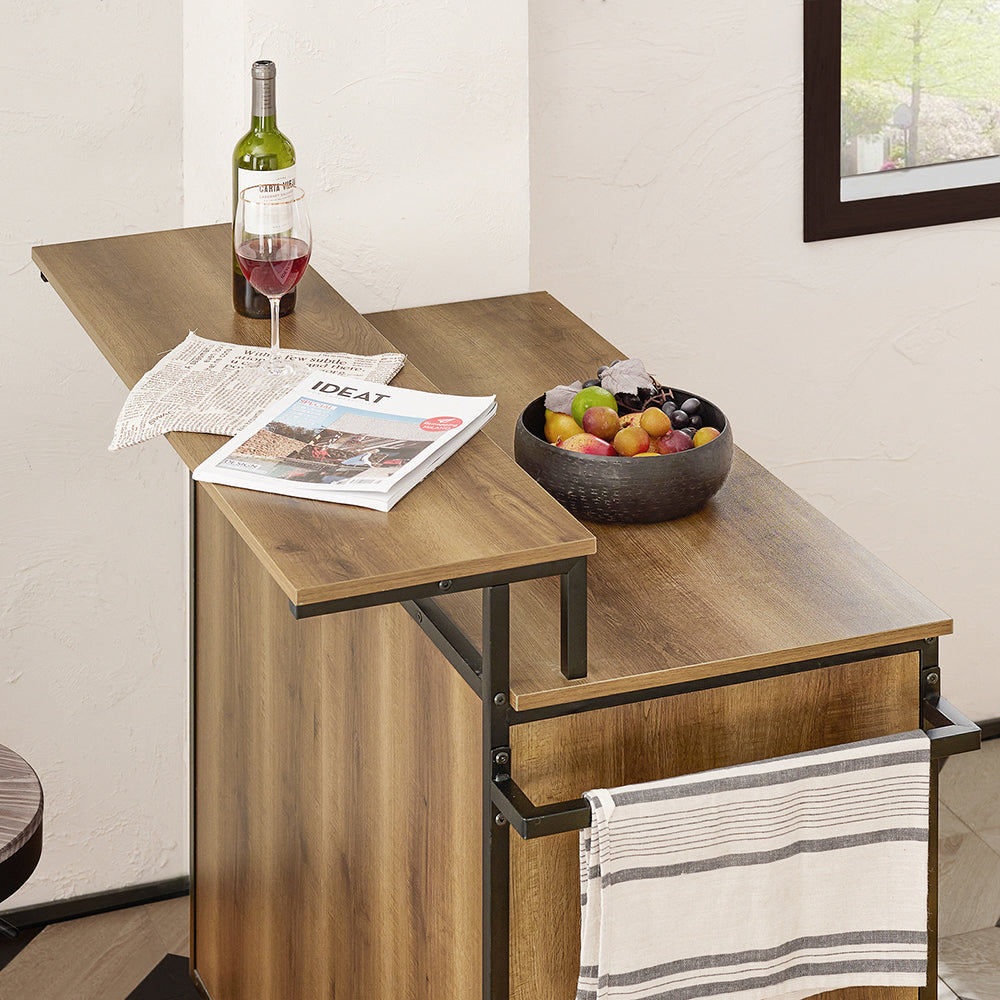 SoBuy KNL02-PF Îlot Central de Cuisine avec 2 Portes, 3 Tiroirs, 1 Porte et 1 Étagère, pour Cuisine et Salle à Manger, Rangement Optimisé – L113×P69×H106 cm